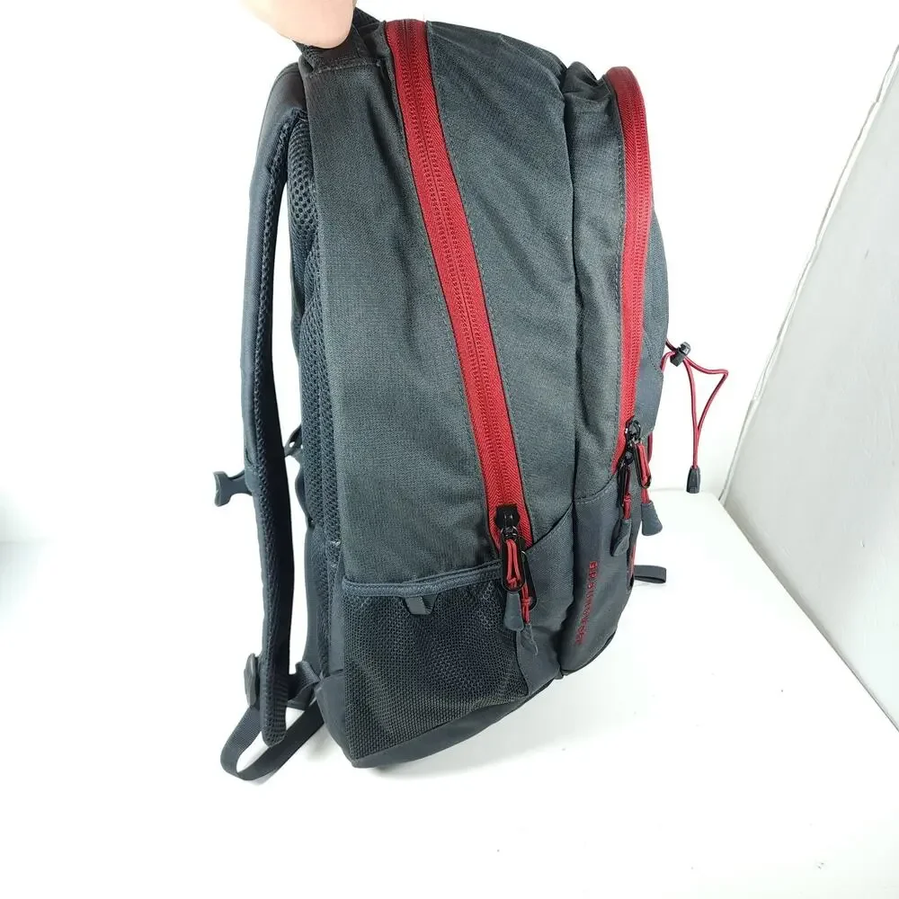 The North Face 29L Gray Red Company Logo Padded School Laptop Outdoor Backpack